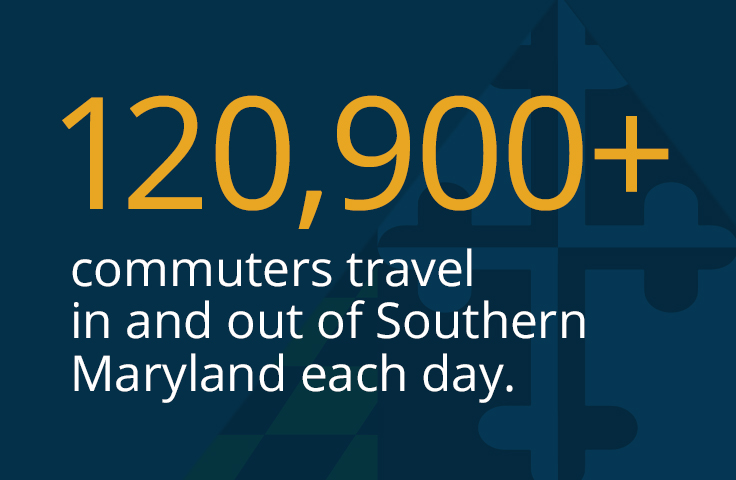 Over 120,900 commuters travel in and out of Southern Maryland each day.